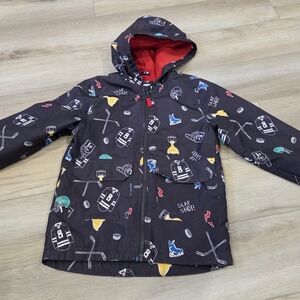 Carter's Black Raincoat with Colorful Pattern